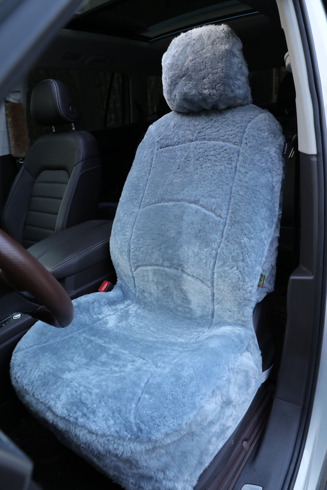 GENUINE AUSTRALIAN SHEARED WOOL SHEEPSKIN CAR SEAT COVER CURVE PATTERN