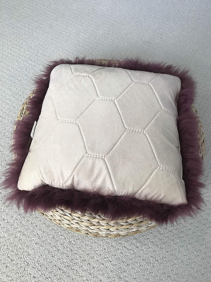 Natural Luxury and Decorative Thick Genuine Sheepskin Fur Throw Pillow