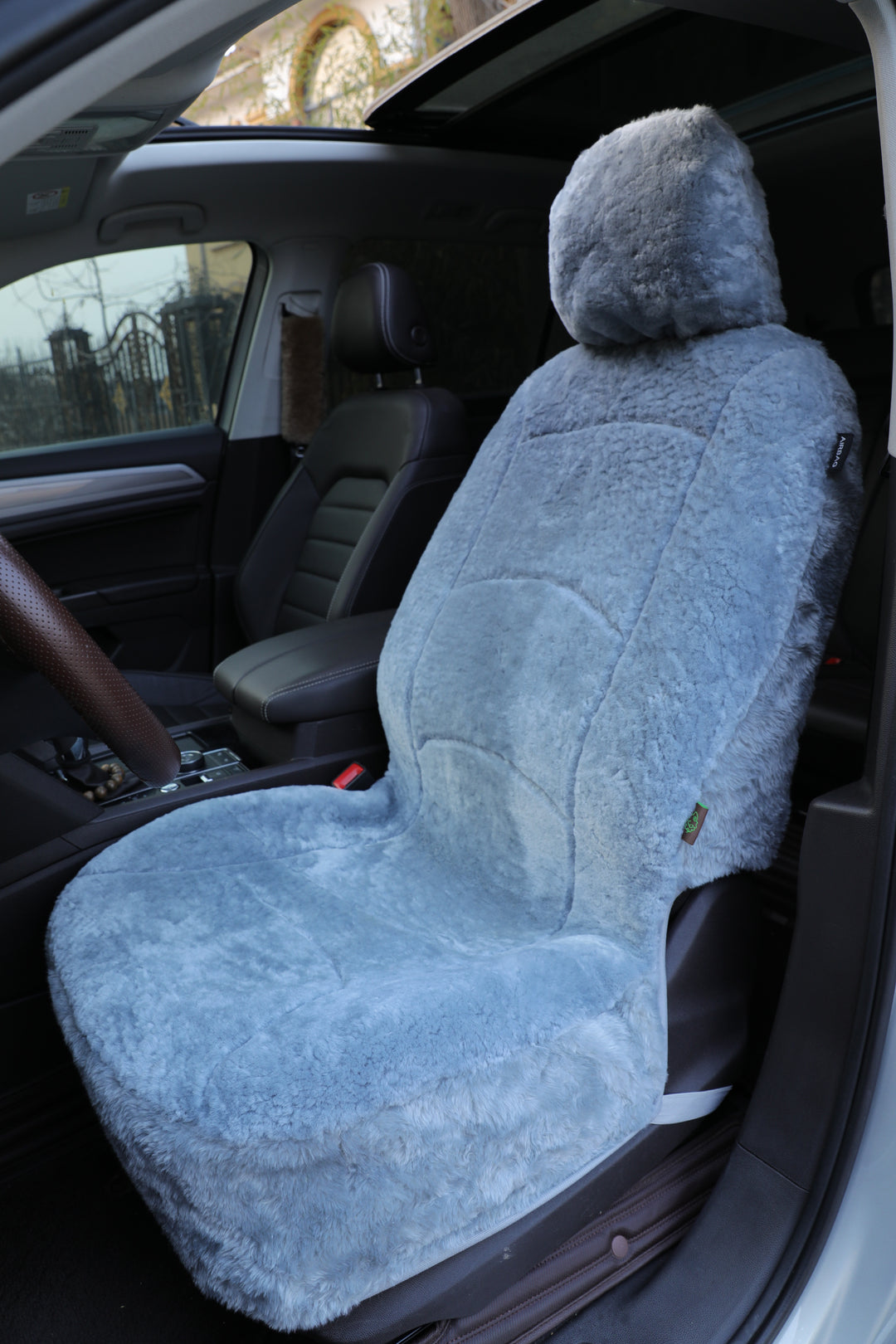 GENUINE AUSTRALIAN SHEARED WOOL SHEEPSKIN CAR SEAT COVER CURVE PATTERN