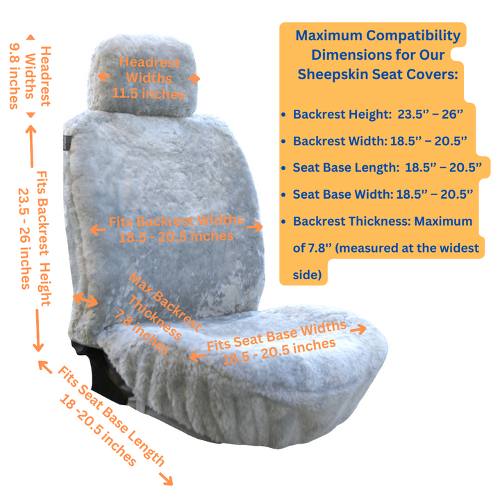 GENUINE AUSTRALIAN SHEARED WOOL SHEEPSKIN CAR SEAT COVER CURVE PATTERN