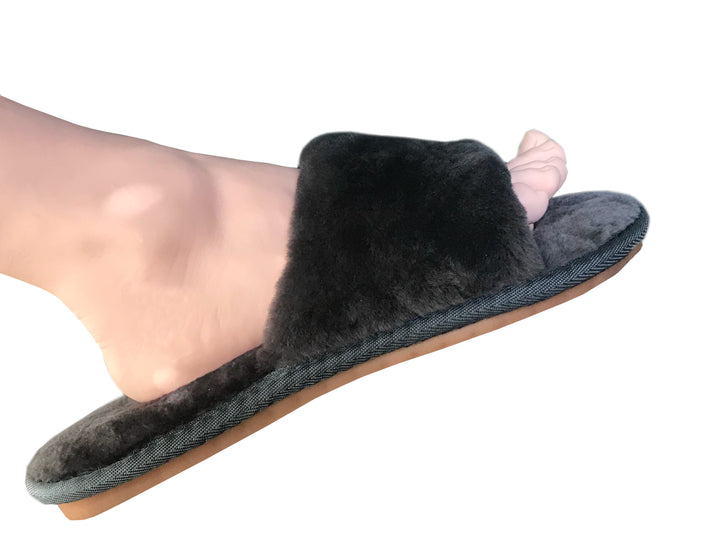 Sheared Sheepskin Slippers -  Gray