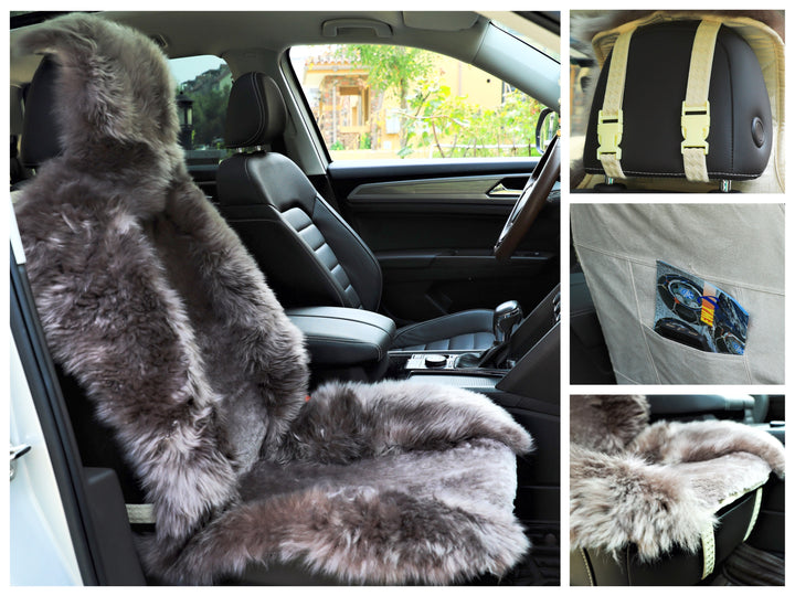 Genuine Australian Sheepskin Car Seat Covers ( x 1) - Brown