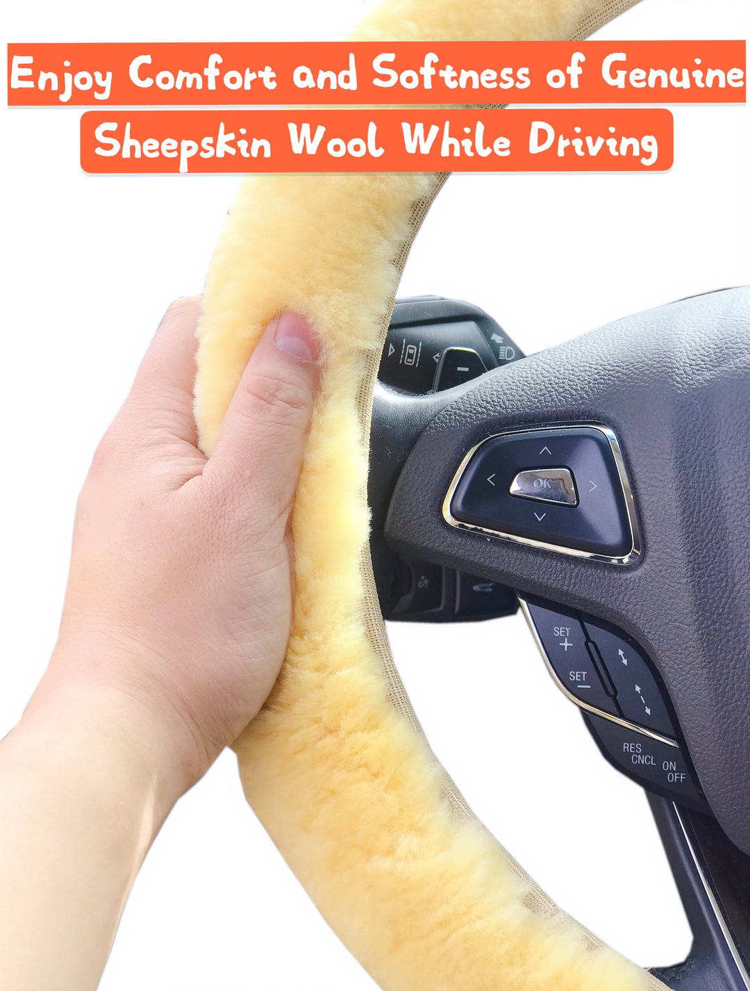 Sheepskin Steering Wheel Cover