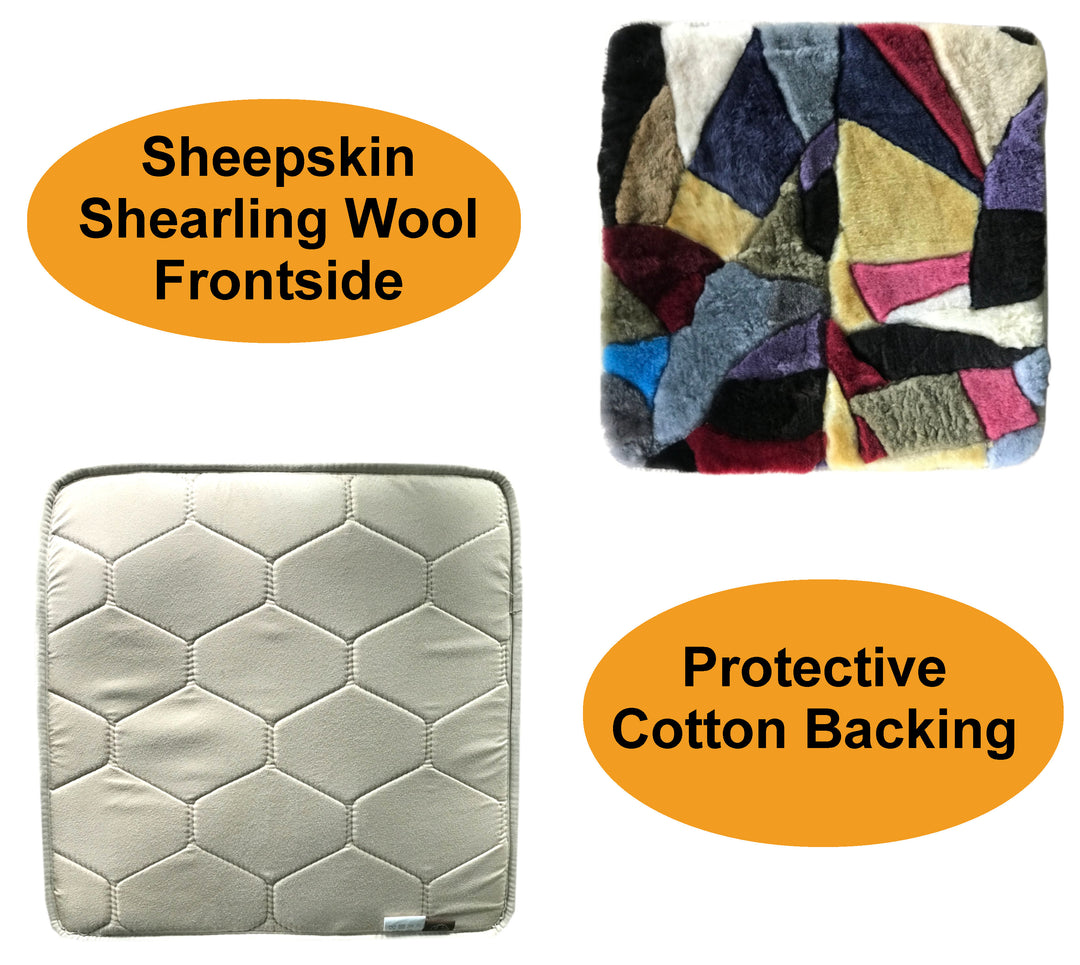 Short Wool Sheepskin Seat Cushion