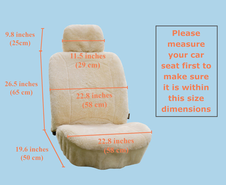 GENUINE AUSTRALIAN SHEARED WOOL SHEEPSKIN CAR SEAT COVER CURVE PATTERN