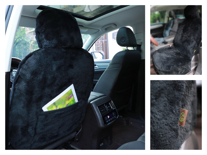 GENUINE AUSTRALIAN SHEARED WOOL SHEEPSKIN CAR SEAT COVER CURVE PATTERN