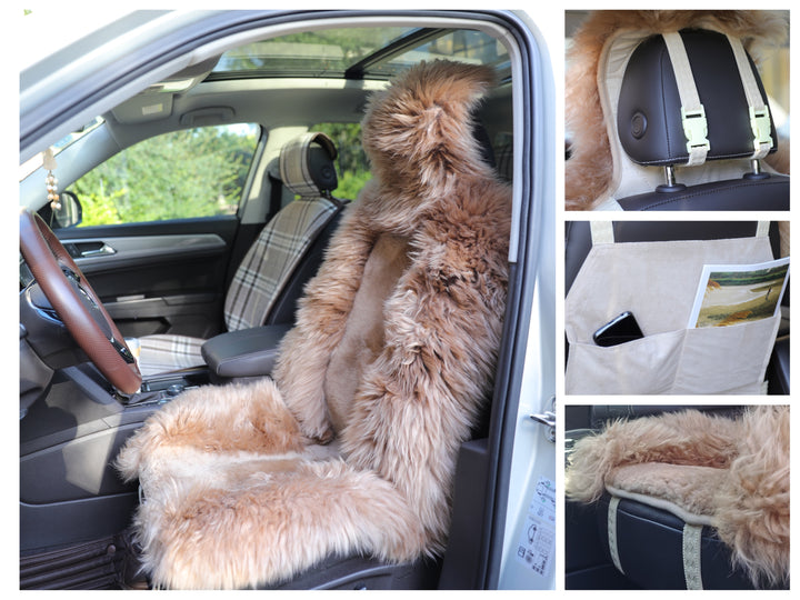 Genuine Australian Sheepskin Car Seat Covers ( x 1) - Coffee