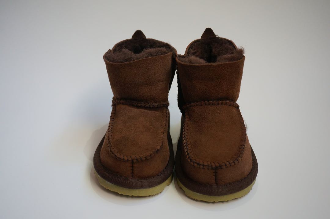 Toddler Sheepskin Boots without Tie - Brown