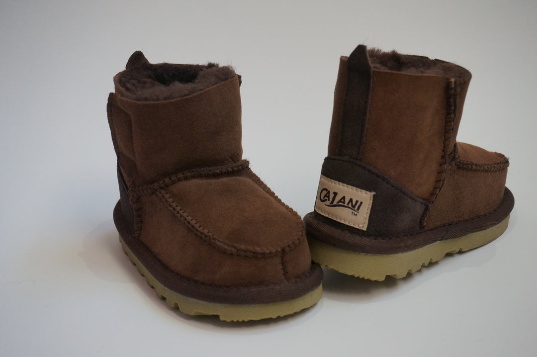 Toddler Sheepskin Boots without Tie - Brown