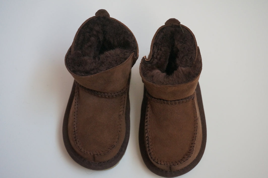 Toddler Sheepskin Boots without Tie - Brown