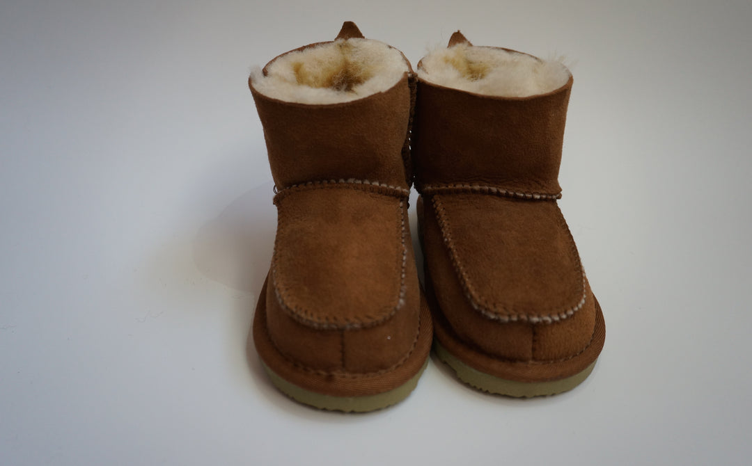 Toddler Sheepskin Boots without Tie - Tan