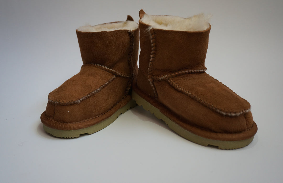 Toddler Sheepskin Boots without Tie - Tan