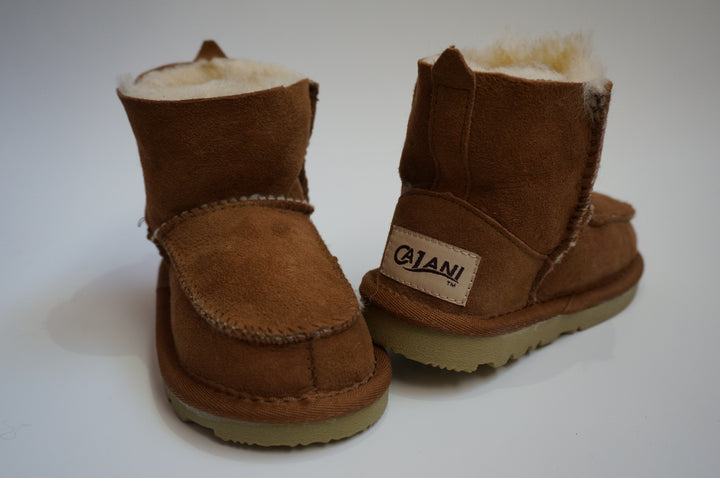 Toddler Sheepskin Boots without Tie - Tan