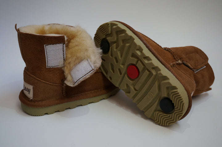 Toddler Sheepskin Boots without Tie - Tan