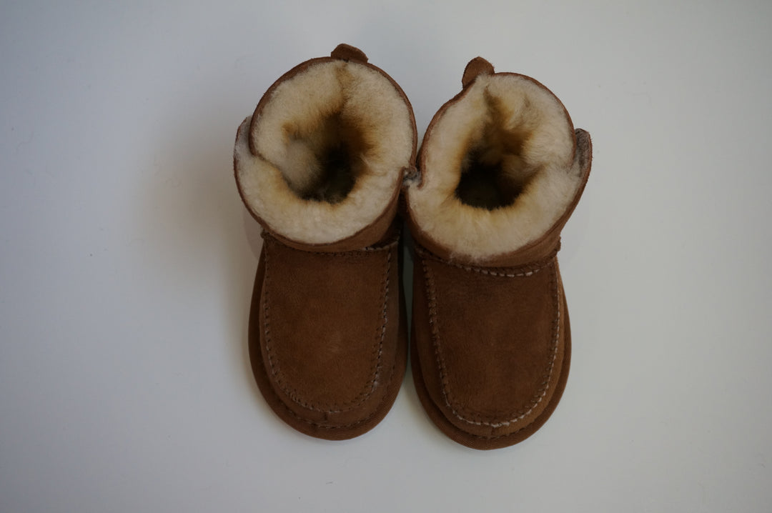 Toddler Sheepskin Boots without Tie - Tan