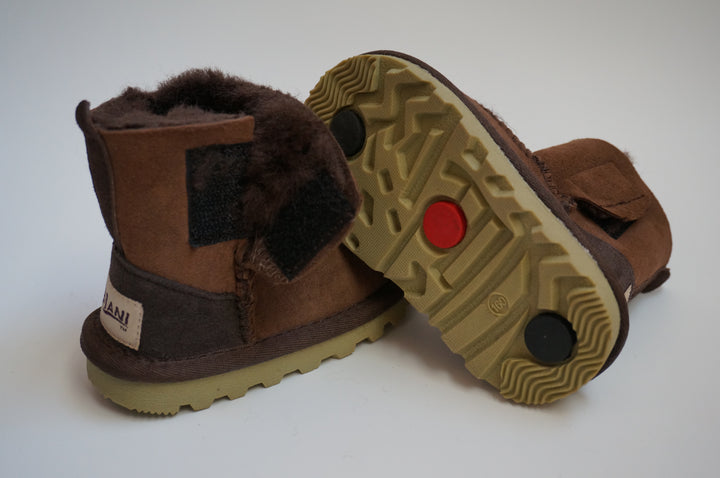 Toddler Sheepskin Boots without Tie - Brown