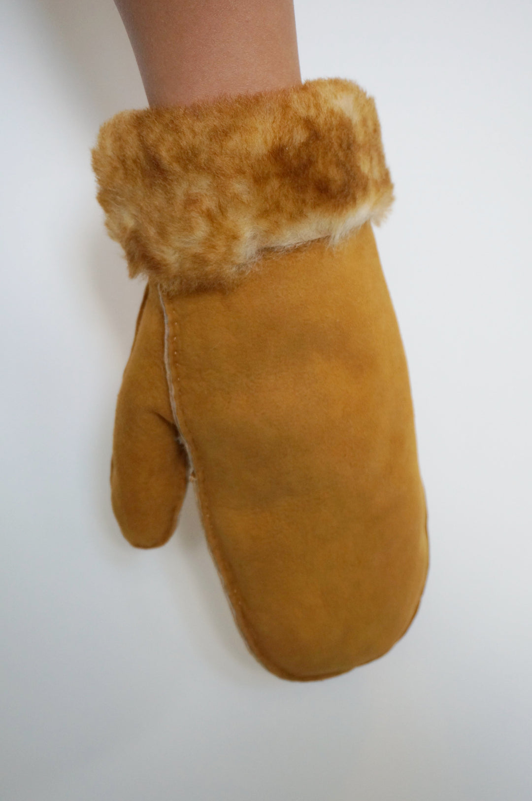 Men's Sheepskin Mittens - Tan