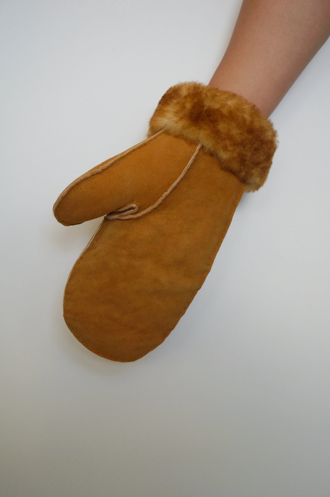 Men's Sheepskin Mittens - Tan