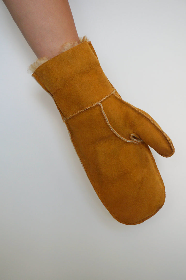 Men's Sheepskin Mittens - Tan