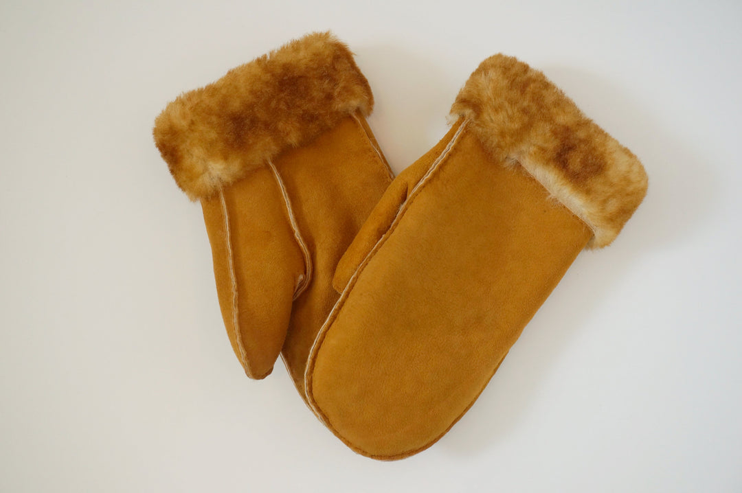 Men's Sheepskin Mittens - Tan