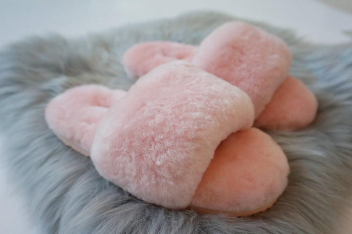 Australian Sheepskin Fluffy Slipper - Pink