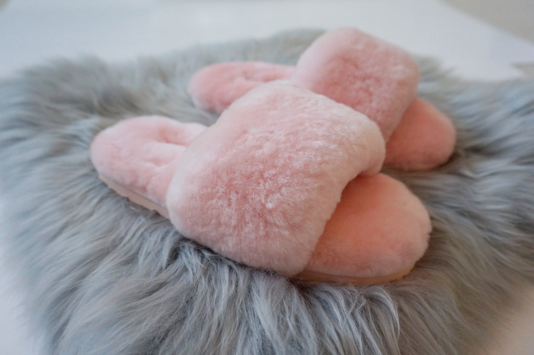 Australian Sheepskin Fluffy Slipper - Pink