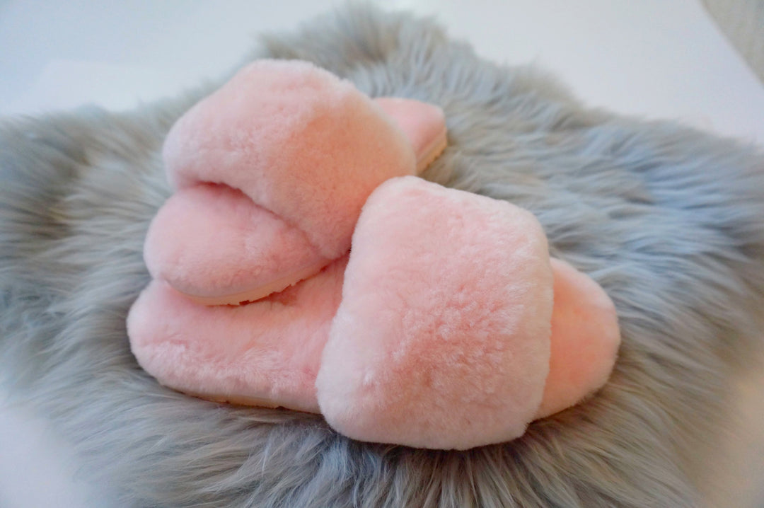 Australian Sheepskin Fluffy Slipper - Pink