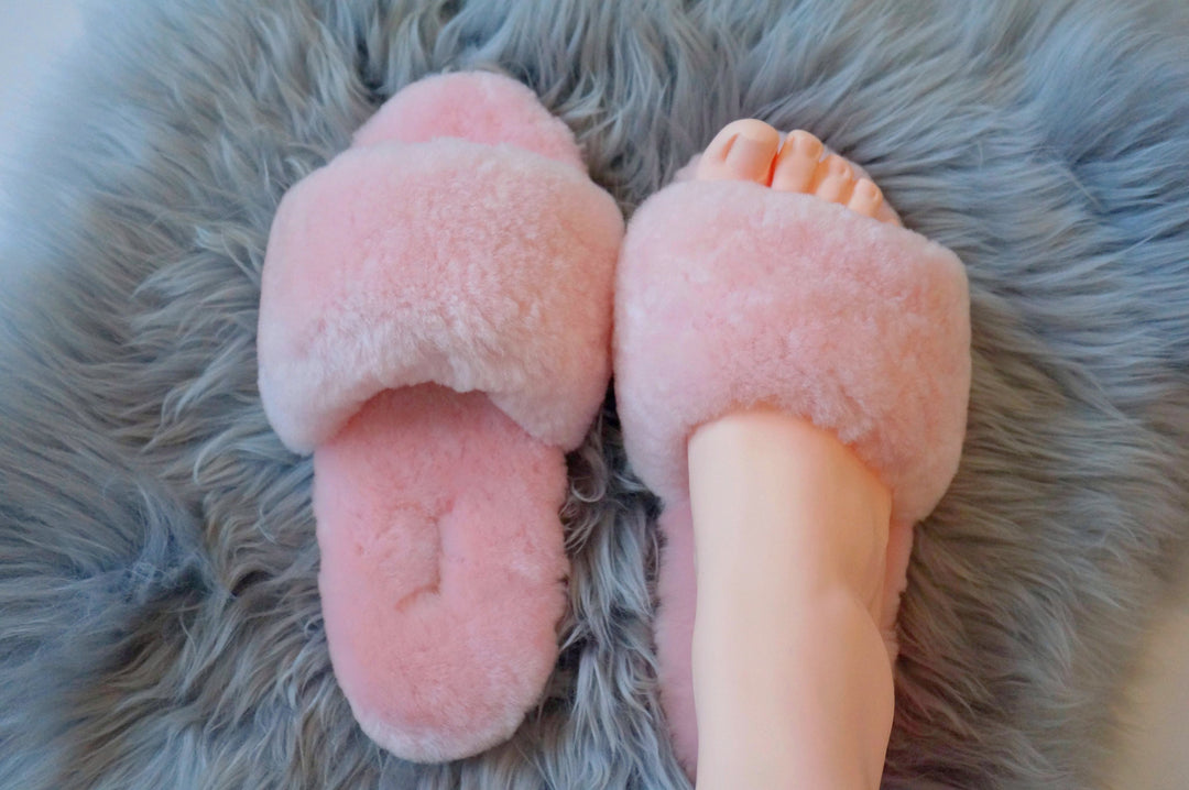 Australian Sheepskin Fluffy Slipper - Pink