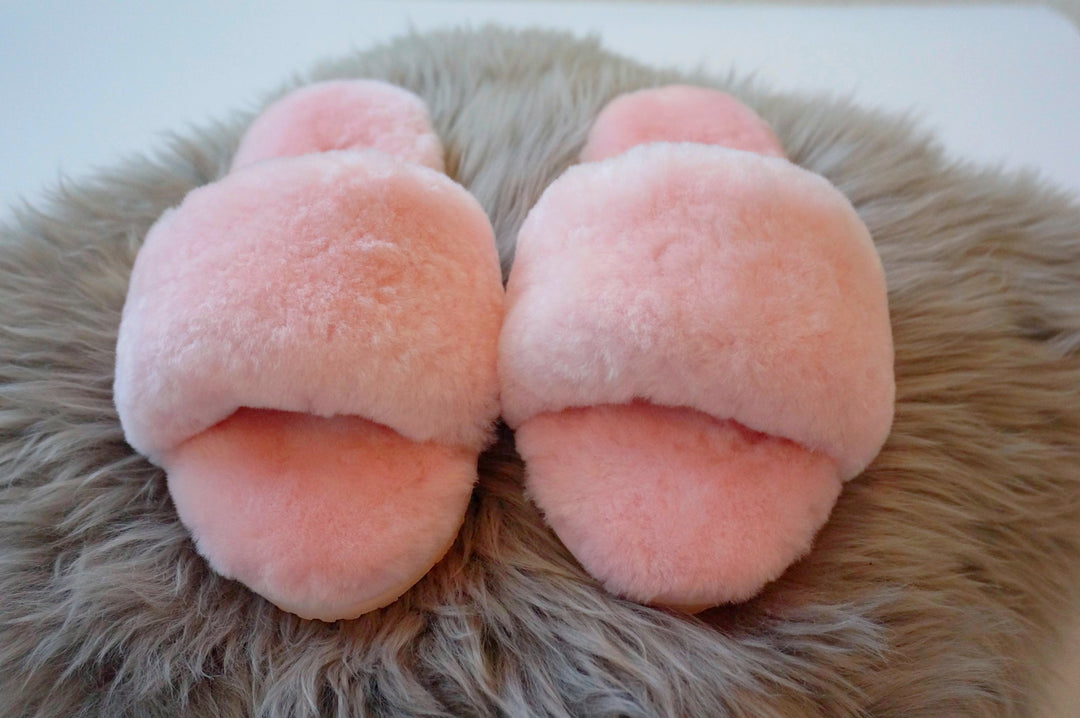 Australian Sheepskin Fluffy Slipper - Pink