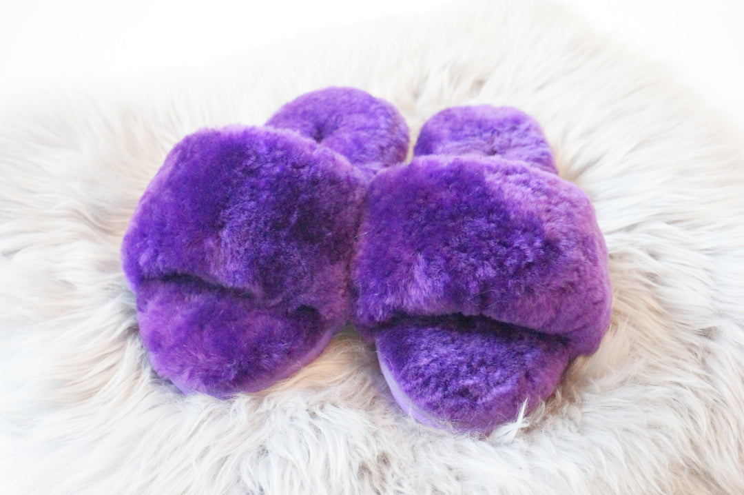 Australian Sheepskin Fluffy Slipper - Purple