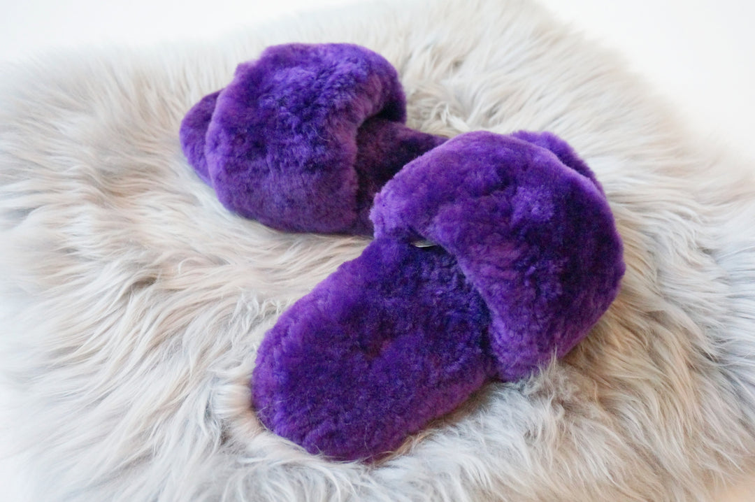 Australian Sheepskin Fluffy Slipper - Purple