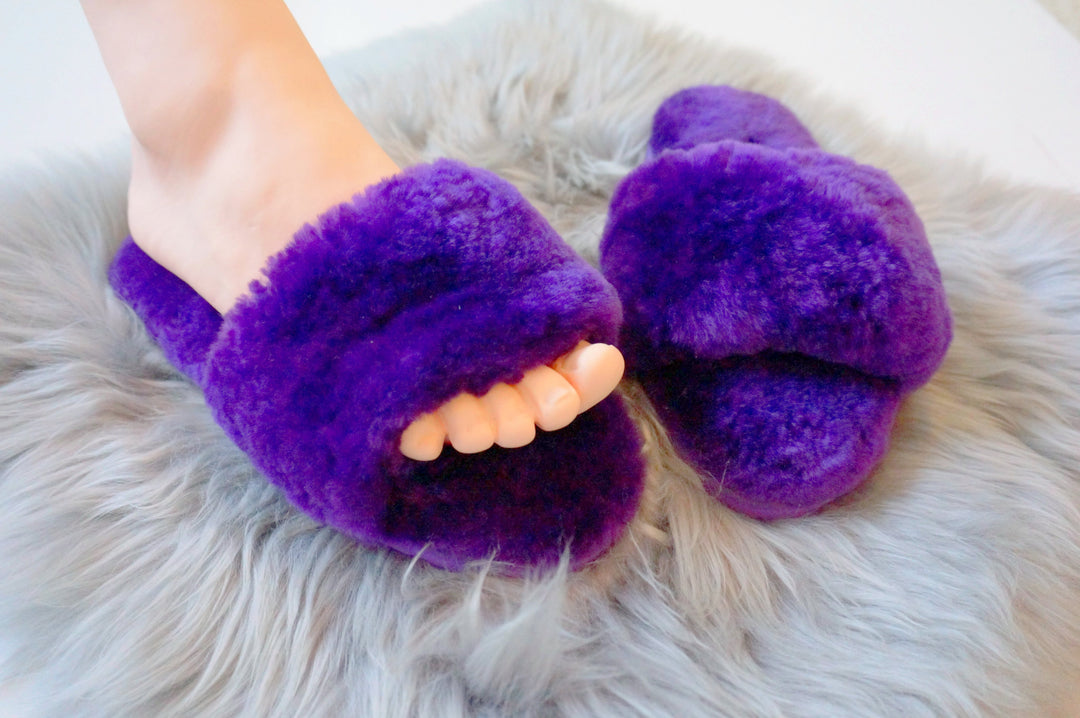 Australian Sheepskin Fluffy Slipper - Purple