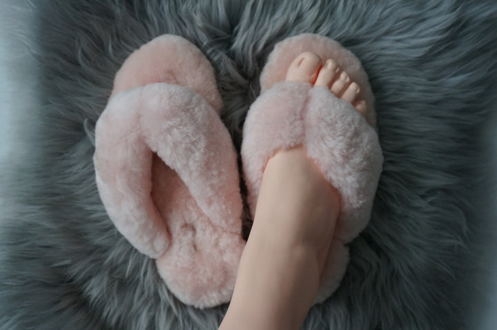 Australian Sheepskin Fluffy Flip-flop - Pink