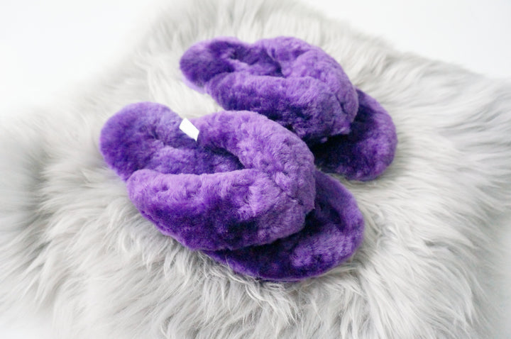 Australian Sheepskin Fluffy Flip-flop - purple