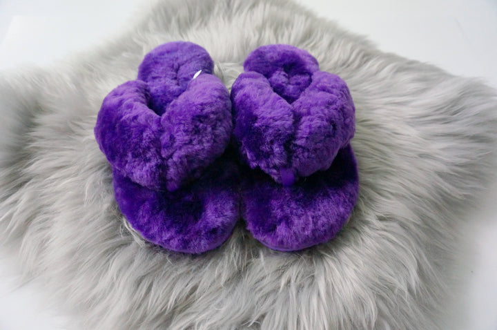 Australian Sheepskin Fluffy Flip-flop - purple