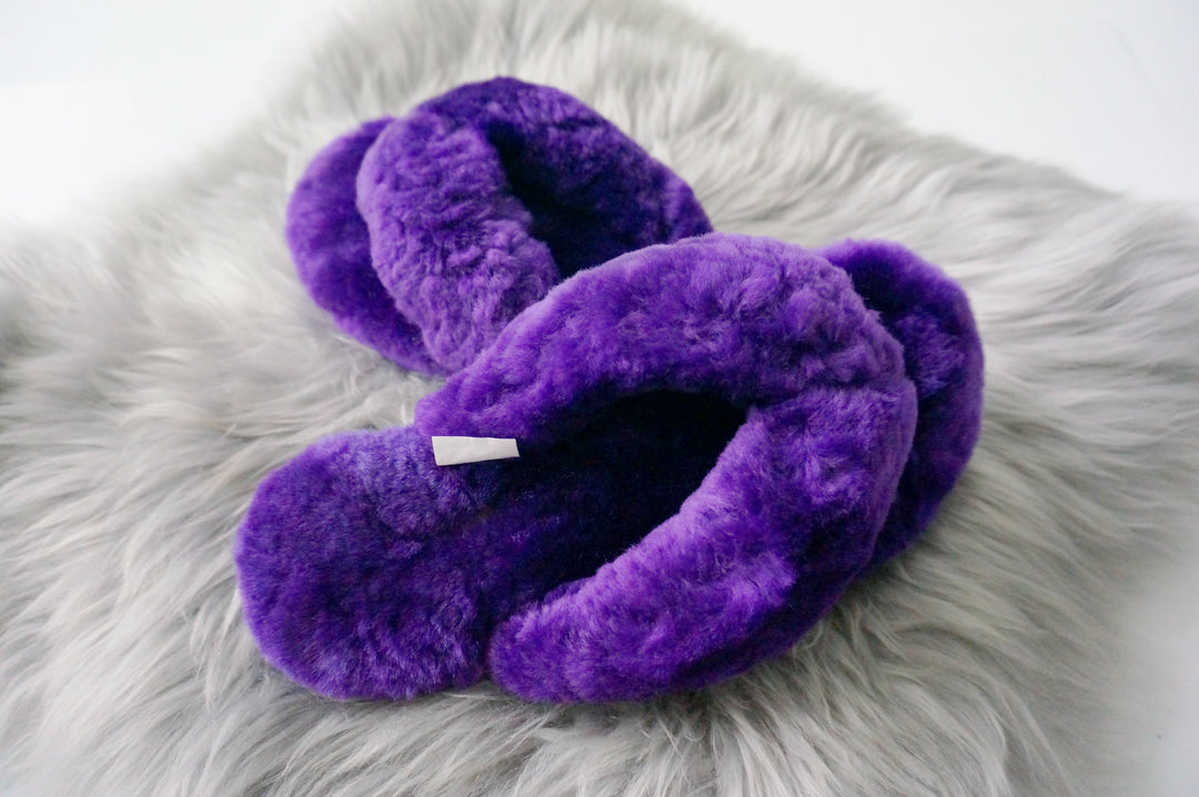 Australian Sheepskin Fluffy Flip-flop - purple