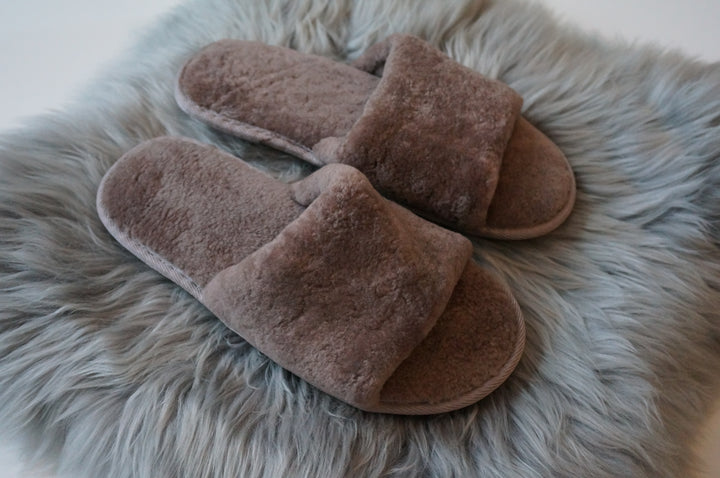 Sheared Sheepskin Slippers -  Lotus Brown