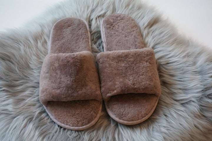 Sheared Sheepskin Slippers -  Lotus Brown