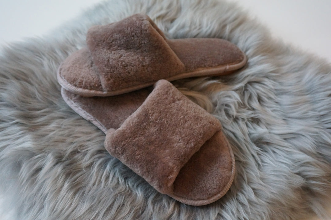 Sheared Sheepskin Slippers -  Lotus Brown