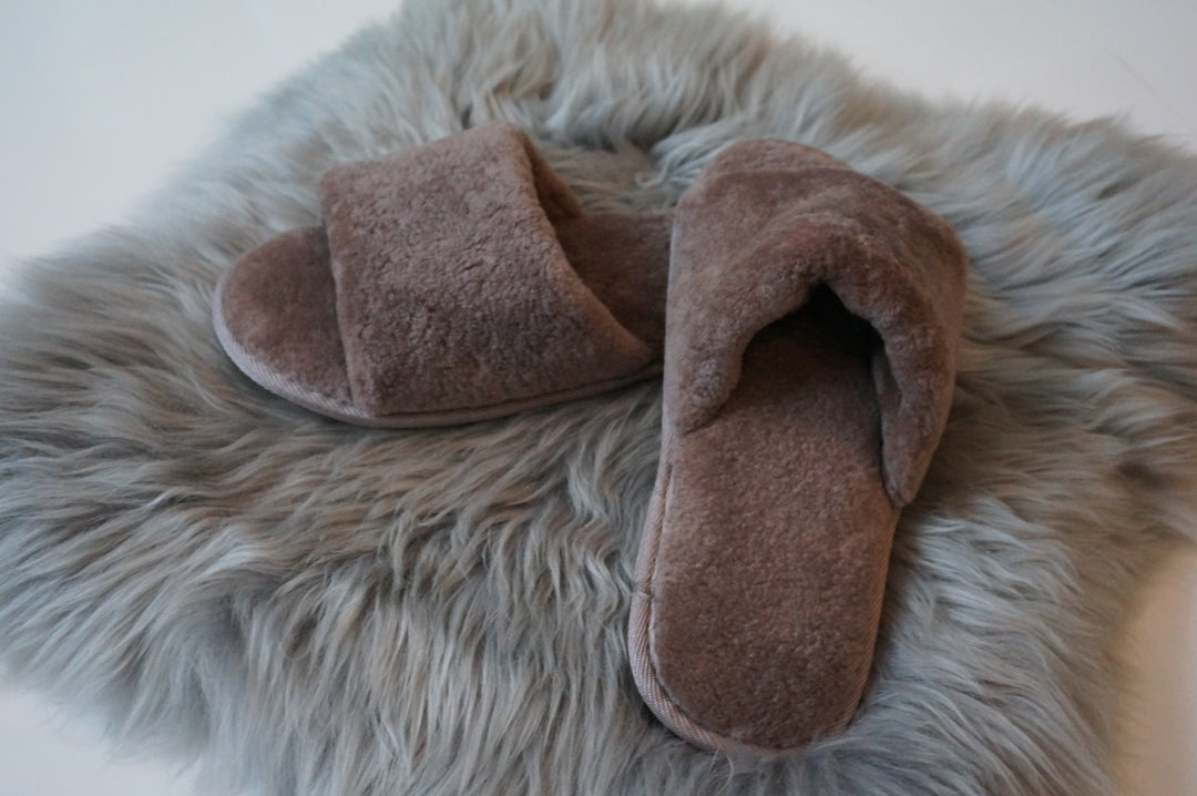 Sheared Sheepskin Slippers -  Lotus Brown