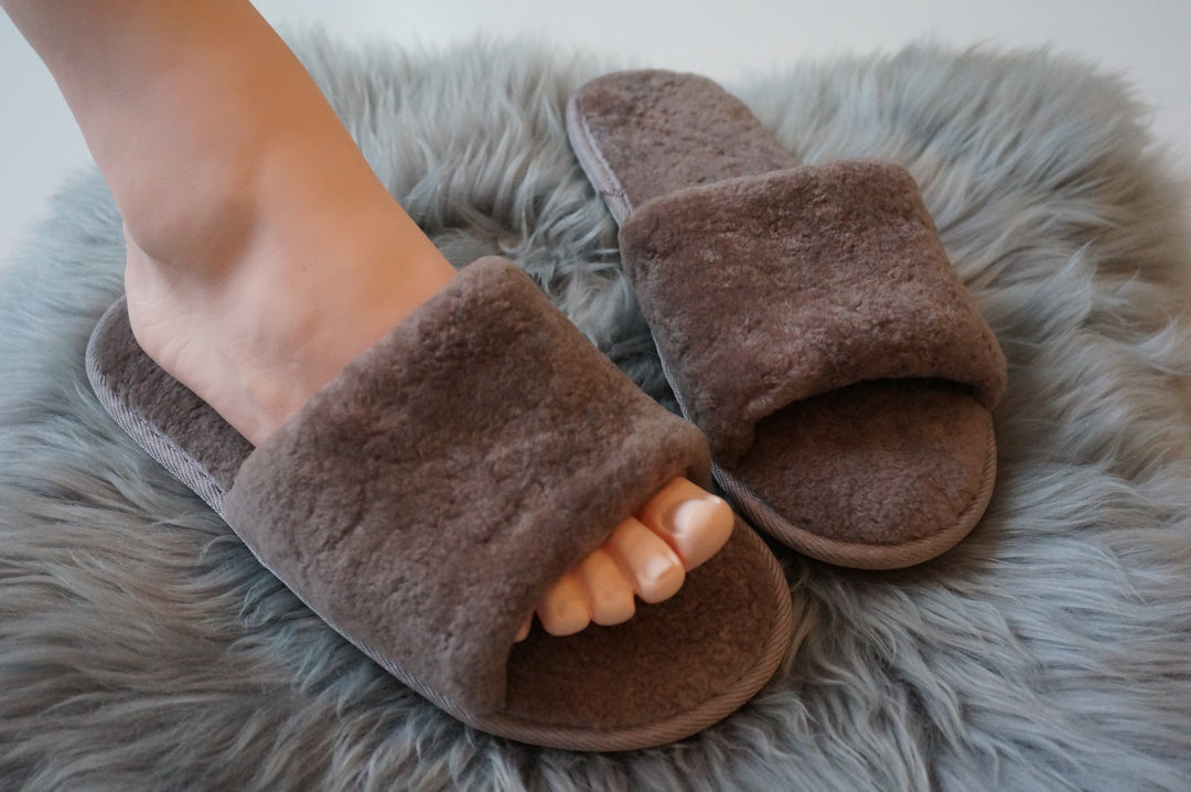 Sheared Sheepskin Slippers -  Lotus Brown