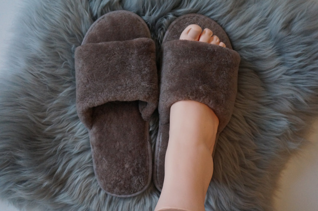 Sheared Sheepskin Slippers -  Lotus Brown