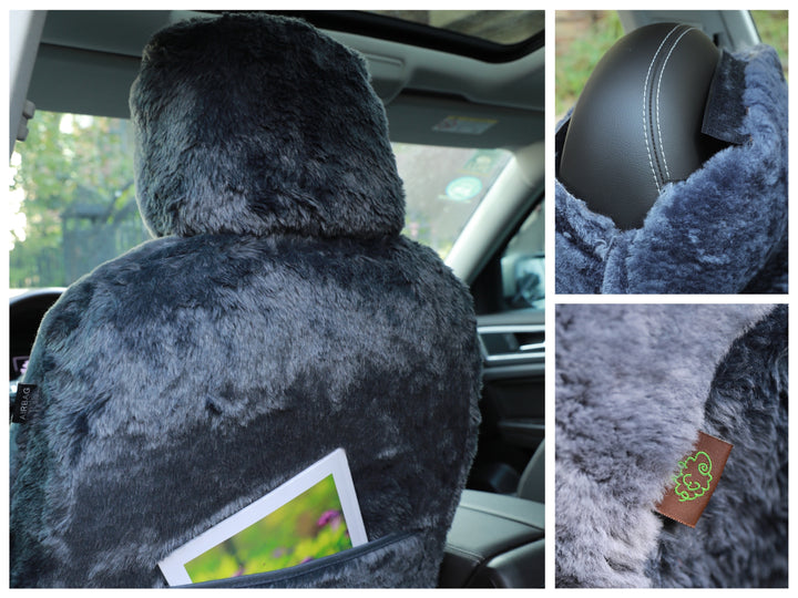 GENUINE AUSTRALIAN SHEARED WOOL SHEEPSKIN CAR SEAT COVER CURVE PATTERN