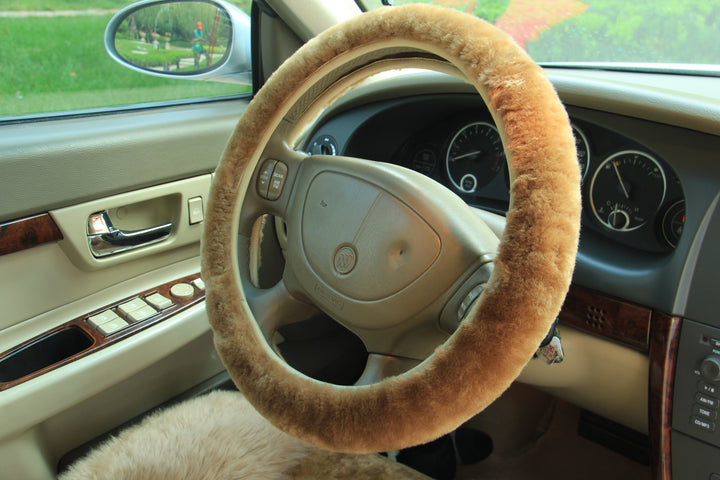 Sheepskin Steering Wheel Cover - Pink