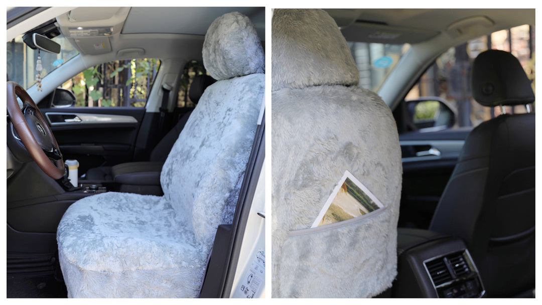 GENUINE AUSTRALIAN SHEARED WOOL SHEEPSKIN CAR SEAT COVER CURVE PATTERN