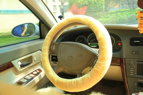 Sheepskin Steering Wheel Cover - Bluish Grey