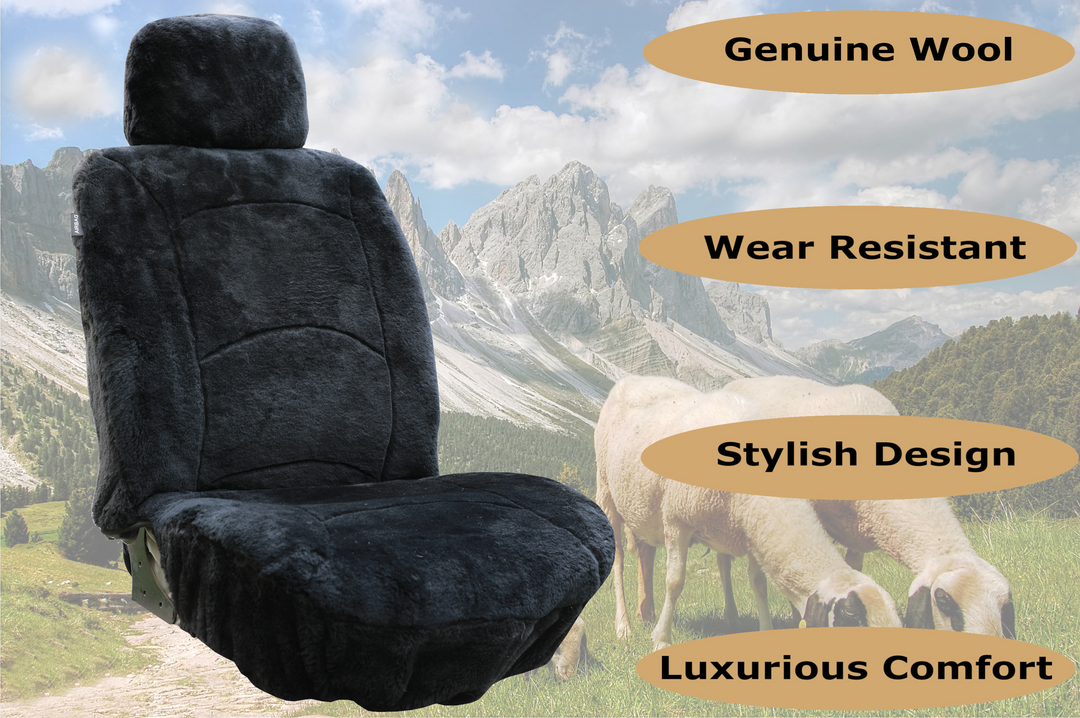 GENUINE AUSTRALIAN SHEARED WOOL SHEEPSKIN CAR SEAT COVER CURVE PATTERN Sheepskin Elite