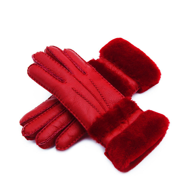 Classic Sheepskin Fur Leather Gloves (Multiple Colors)