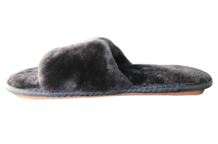 Sheared Sheepskin Slippers -  Gray